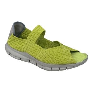 Bernie Mev Comfi Women’s Lime Woven Mary Jane Comfort Flat Shoe  Lightweight NWB